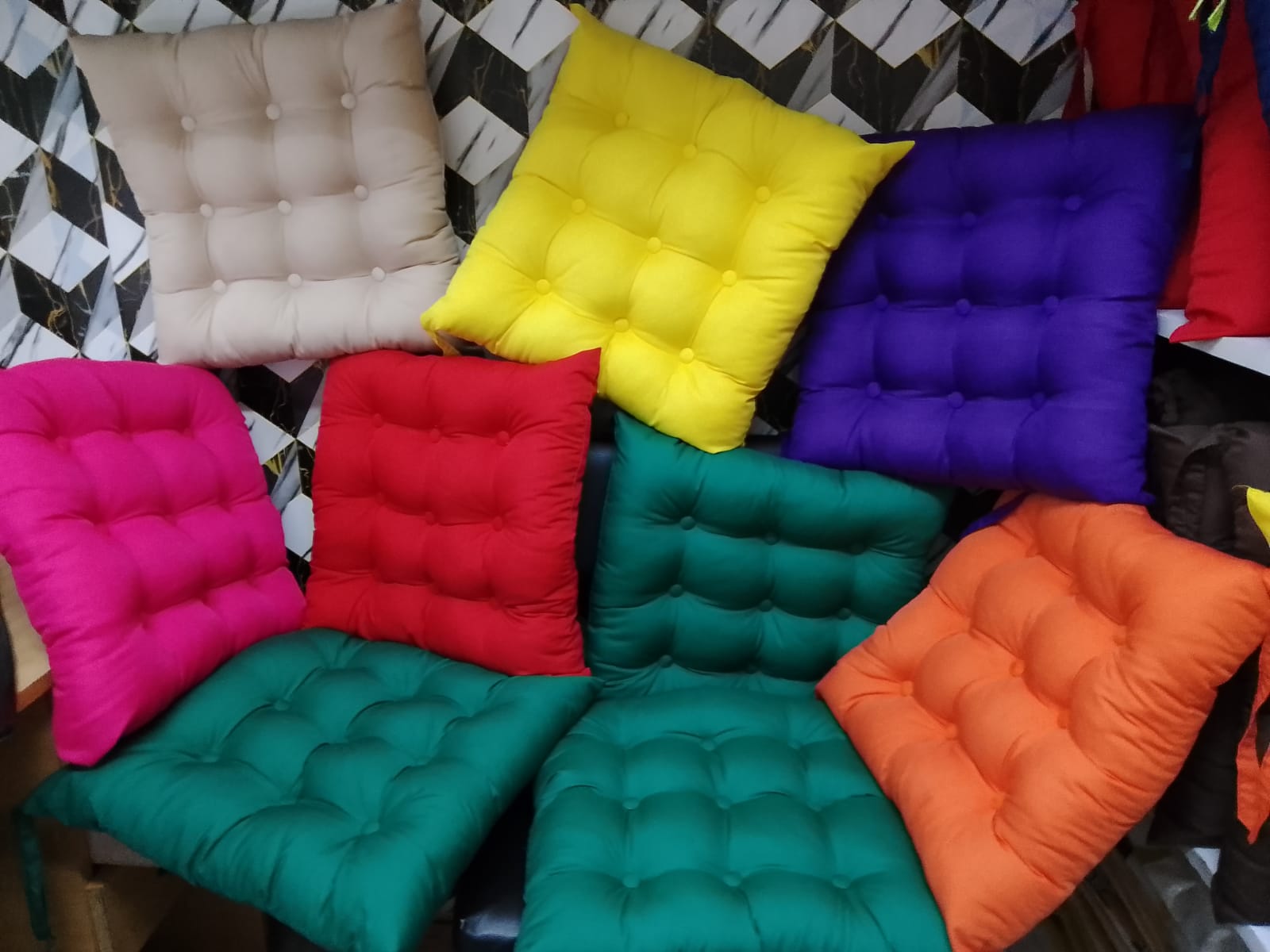 Square floor pillows 