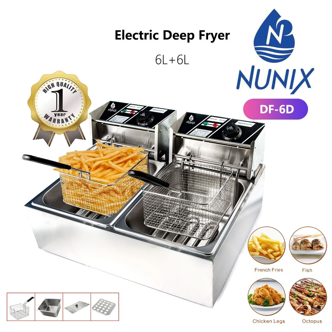 Nunix Electric Double Deep Fryer(6+6ltrs)