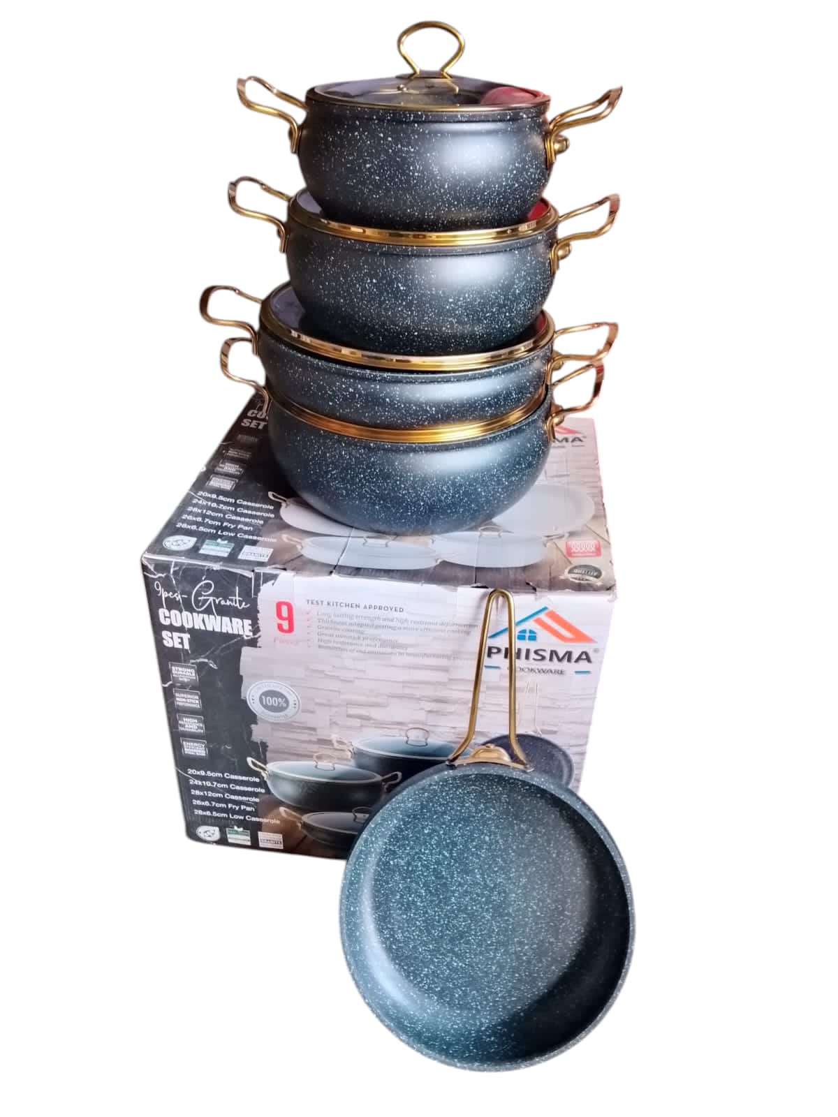 Phisma 9pcs cookware colour GREEN/ BLUE