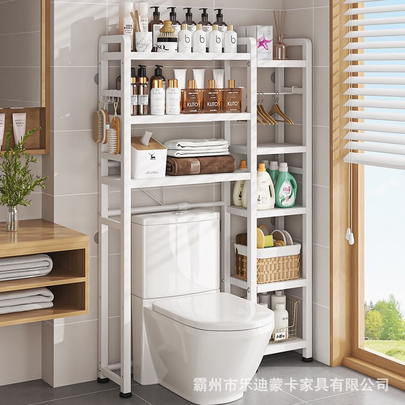 Multi-purpose Smart Toilet Storage Rack Above the Floor-Standing Toilet Bathroom Toilet Skin Care Products Multi-Layer Storage Rack for Paper Towels  