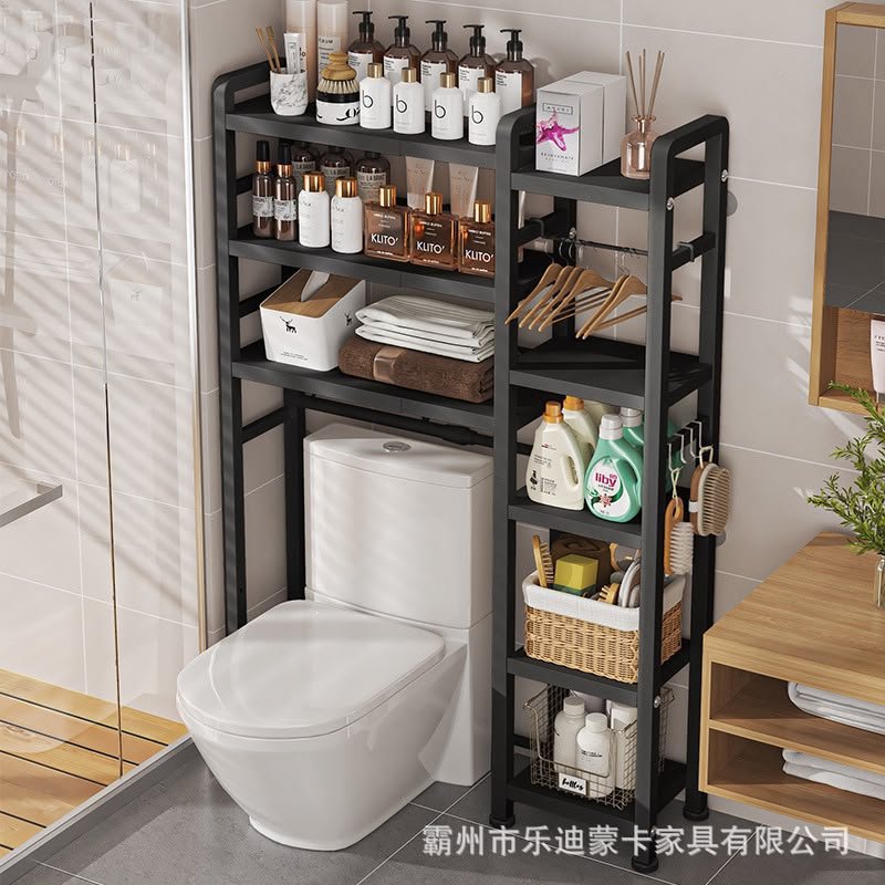 Multi-purpose Smart Toilet Storage Rack Above the Floor-Standing Toilet Bathroom Toilet Skin Care Products Multi-Layer Storage Rack for Paper Towels  ?Available in black and white