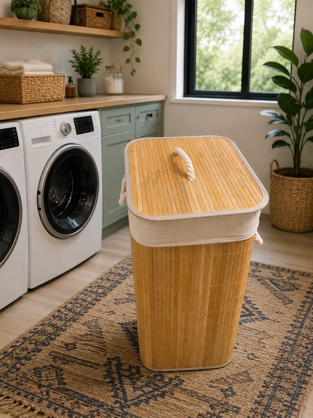 Bamboo laundry basket  Foldable