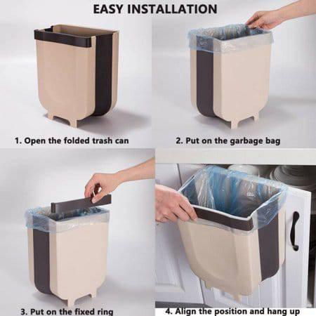 Collapsible shelf dustbin
