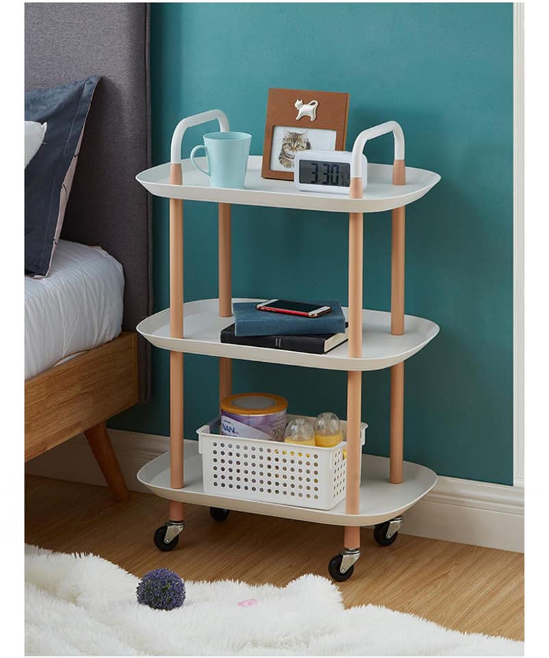 3 tier Nordic style luxury  mobile trolley  