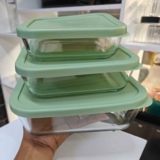 3pc glass lunch box